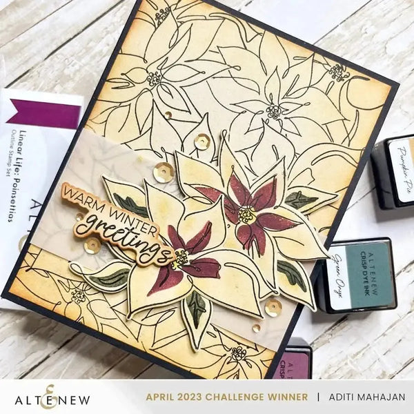 Altenew Linear Life Poinsettias Simple Colouring Stencil*