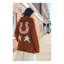 Lion Brand Free Pattern - Hometown - Lucky Horseshoe Shawl Collar Cardigan