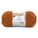 Ball of yarn with a label on a white background