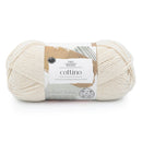 Ball of yarn with 'Two Wands Cottino' label on a white background
