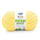 Yellow yarn ball with a label on a white background