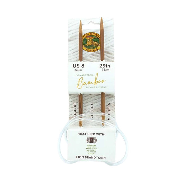 Lion Brand Bamboo Circular Knitting Needles - 29" Size US8 (5mm)