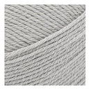 Close-up of gray yarn with a slight sheen