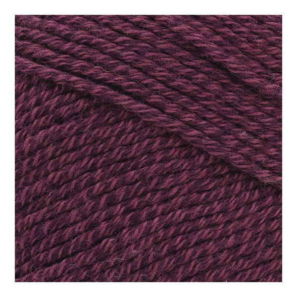 Close-up of a ball of dark purple yarn