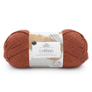 Ball of yarn with a label on a white background