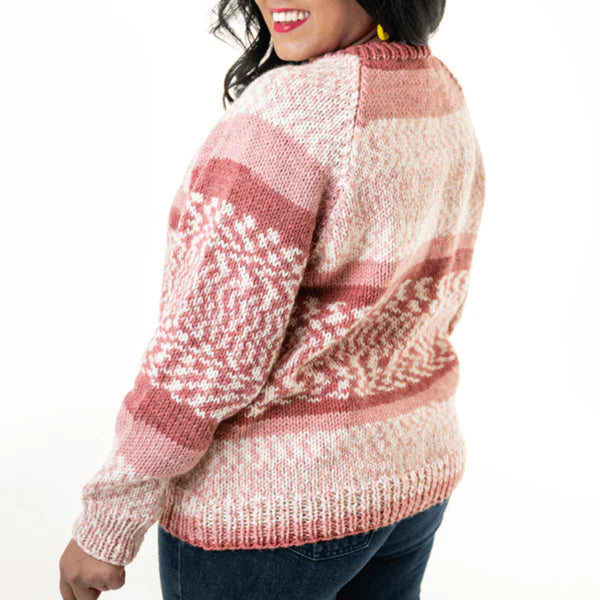 Lion Brand Wool-Ease Fair Isle Yarn - Denim/Lilac