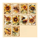 Poppy Crafts Burnt Edge Scrap Paper Pack - Sunflowers & Bees