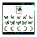 Poppy Crafts Floral Butterfly Sticker Pack - Green