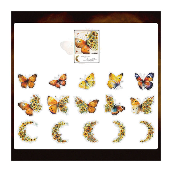 Poppy Crafts Floral Butterfly Sticker Pack - Sunflower