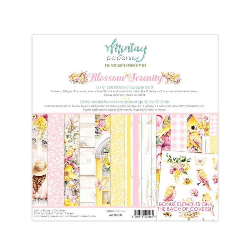 Mintay Scrapbook Paper Pad 8"x 8" - Blossom Serenity