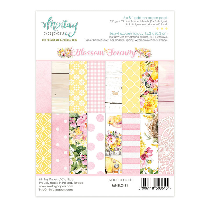 Mintay Scrapbook Add-on Paper Pack 6"x 8" - Blossom Serenity