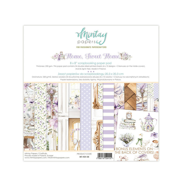 Mintay Scrapbook Paper Pad 8"x 8" - Home, Sweet Home