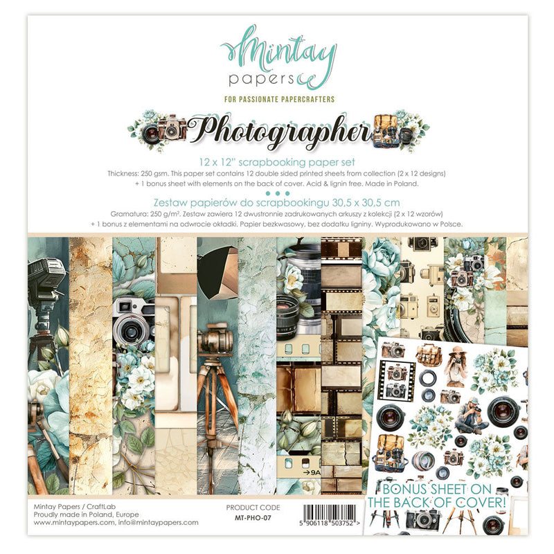 Mintay Scrapbook Paper Collection 12"x 12" - Photographer