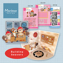 Marianne Design craft kit with building beavers theme on a blue grid background