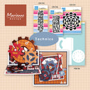 Marianne Design Technics craft set with gears and text on a beige background