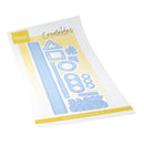 Set of blue metal dies on a white background with 'Merianne Design' branding.