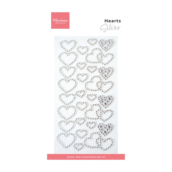 Marianne Design Hearts Rhinestones - Decorations - Silver
