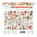 Packaging of Mintay Papers 'Summer Highlands' die-cut collection with various illustrated items.