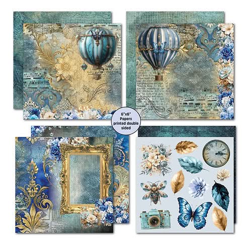 3 Quarter Designs Scrapbook Paper Pack 8"x 8" - Grunged Baroque