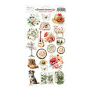 Packaged summer-themed paper stickers with nature and travel elements on a white background.