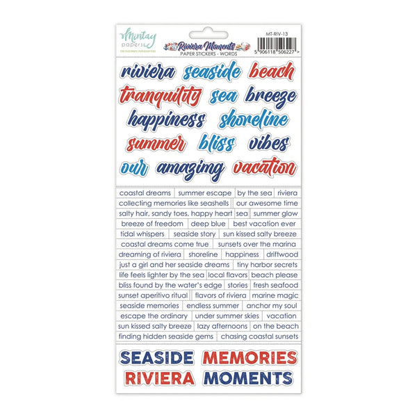 Mintay Paper Stickers - Words - Riviera Moments