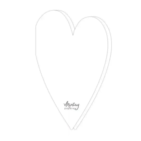 Mintay Basic Cards Die-Cut - Heart Shape White