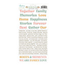 Packaging of Family Stories paper stickers with text and branding on a white background