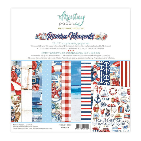 Mintay Scrapbooking Paper Set 12" x 12" - Riviera Moments