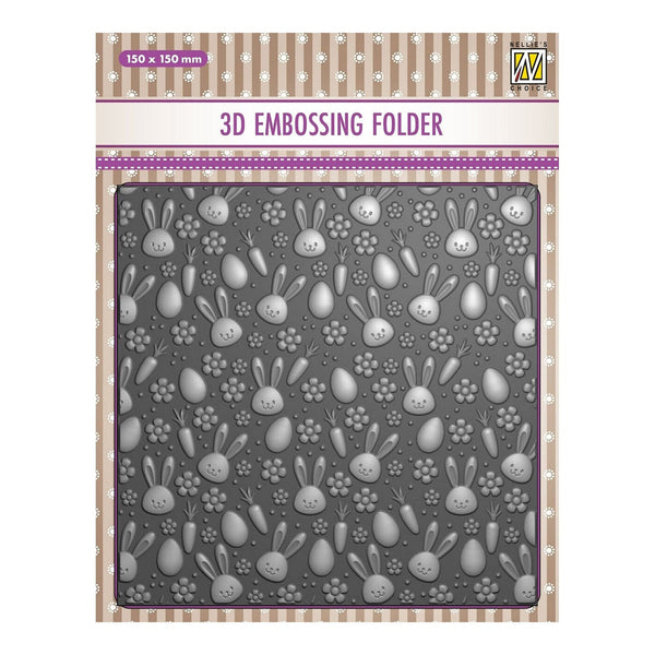 Nellie's Choice 3D Embossing Folder - Bunny’s Carrots