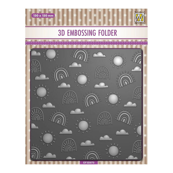 Nellie's Choice Background 3D Embossing Folder - Rainbow