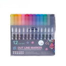 Little Tipsy Outline Shimmer Markers 12pcs