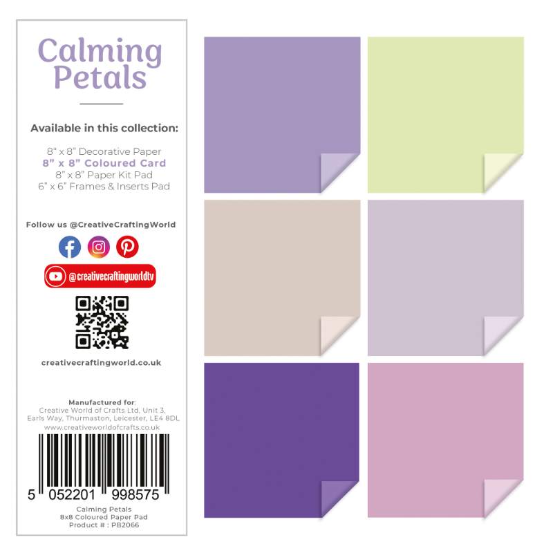 The Paper Boutique Calming Petals 8"x 8" Colour Card Pad*