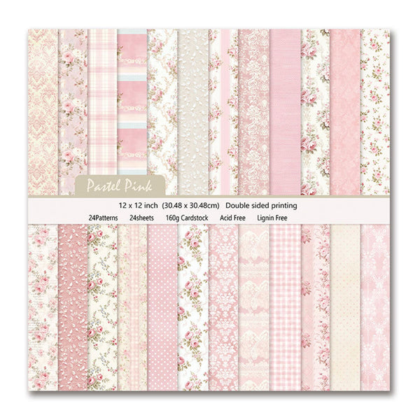 Poppy Crafts 12"x12" Paper Pack #111 - Pastel Pink