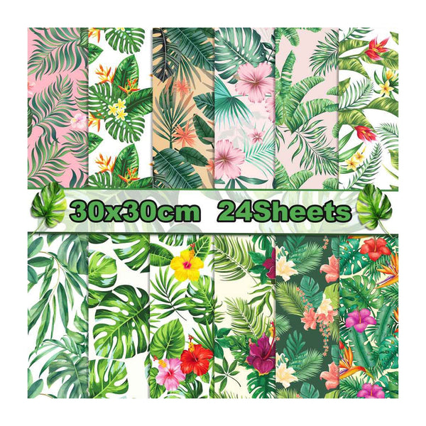 Poppy Crafts 12"x12" Paper Pack #72 - Tropical Flowers