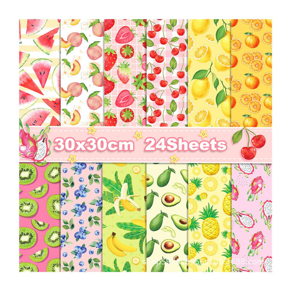 Poppy Crafts 12"x12" Paper Pack #93 - Fresh Fruit