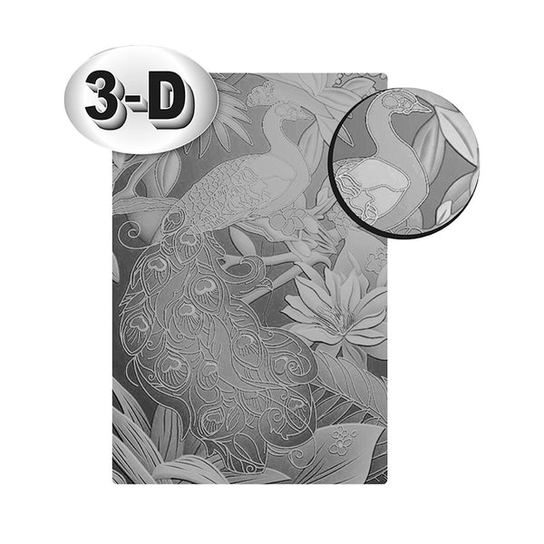 Poppy Crafts 3D Embossing Folder #129 - Peacock