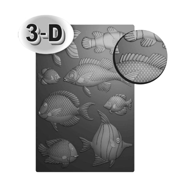 Poppy Crafts 3D Embossing Folder #73 - Fishy Friends