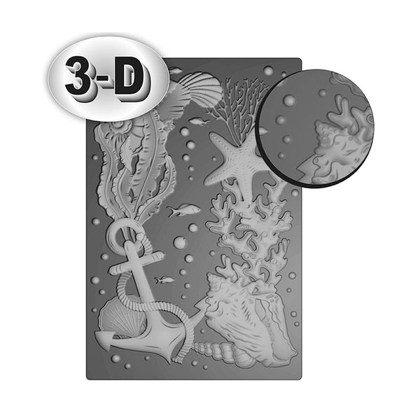 Poppy Crafts 3D Embossing Folder #99 - Under The Sea