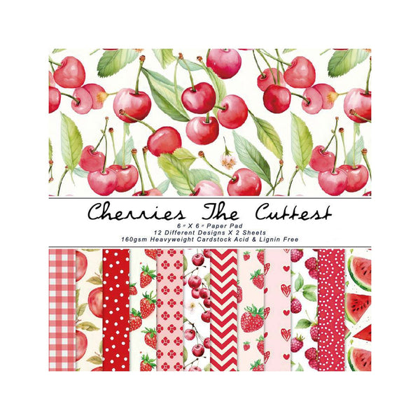 Poppy Crafts 6"x6" Paper Pack #266 - Cherry The Cutest