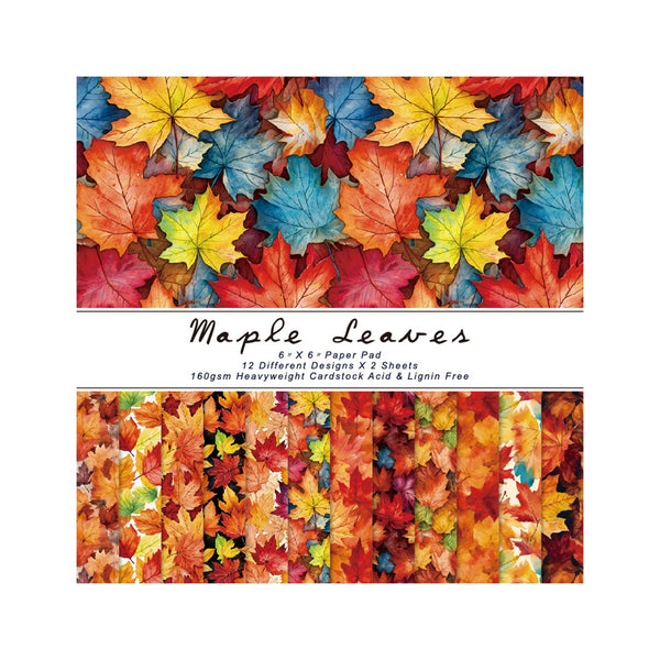 Poppy Crafts 6"x6" Paper Pack #291 - Maple Leaves