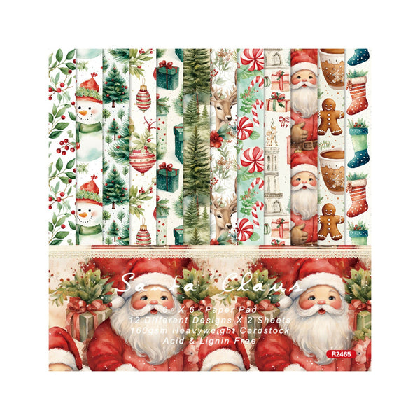 Poppy Crafts 6"x6" Christmas Collection Paper Pack #296 - Santa Claus