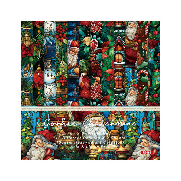 Poppy Crafts 6"x6" Christmas Collection Paper Pack #298 - Gothic Christmas