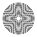 Decorative circular pattern with concentric circles on a white background