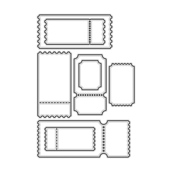 Poppy Crafts Cutting Dies #843 - Ticket Stubs #2