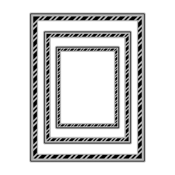 Poppy Crafts Cutting Dies #930 - Nesting Dies - Lined Frames