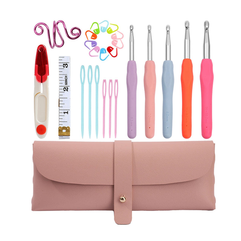 Poppy Crafts Crochet Hook Set & Accessories - Pastel Rose