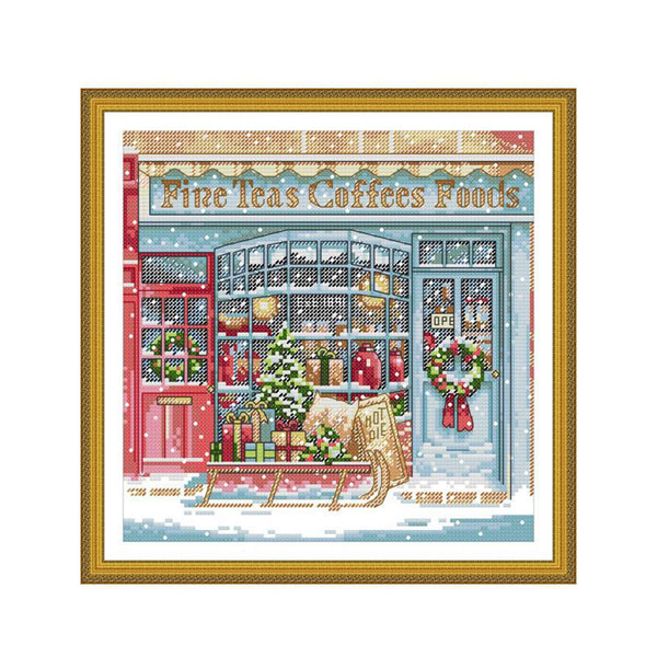 Poppy Crafts Christmas Cross-Stitch Kit #148 - Christmas Café