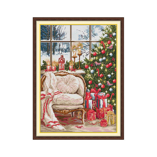 Poppy Crafts Christmas Cross-Stitch Kit #160 - Decorating for Christmas