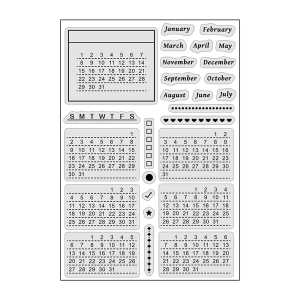 Poppy Crafts Clear Stamps #402 - Monthly Planner