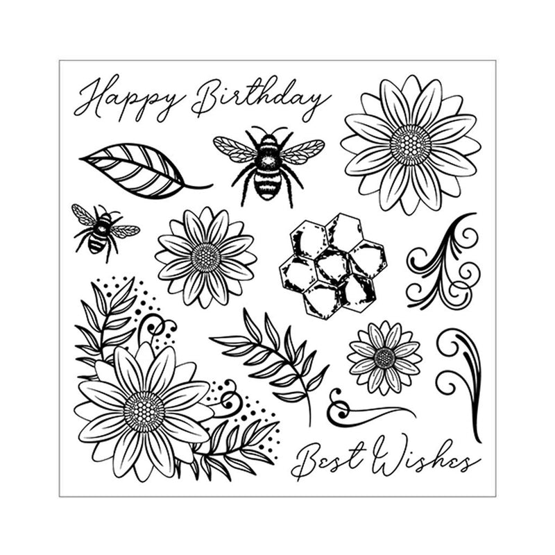 Poppy Crafts Clear Stamps #440 - Bee Birthday #2